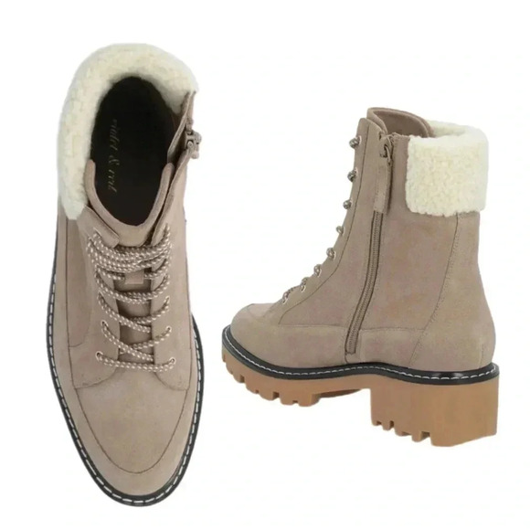 New MSRP $115 Violet & Red Womens Alexa Leather Lace Up Bootie Womens Sz 7.5 - Picture 11 of 13